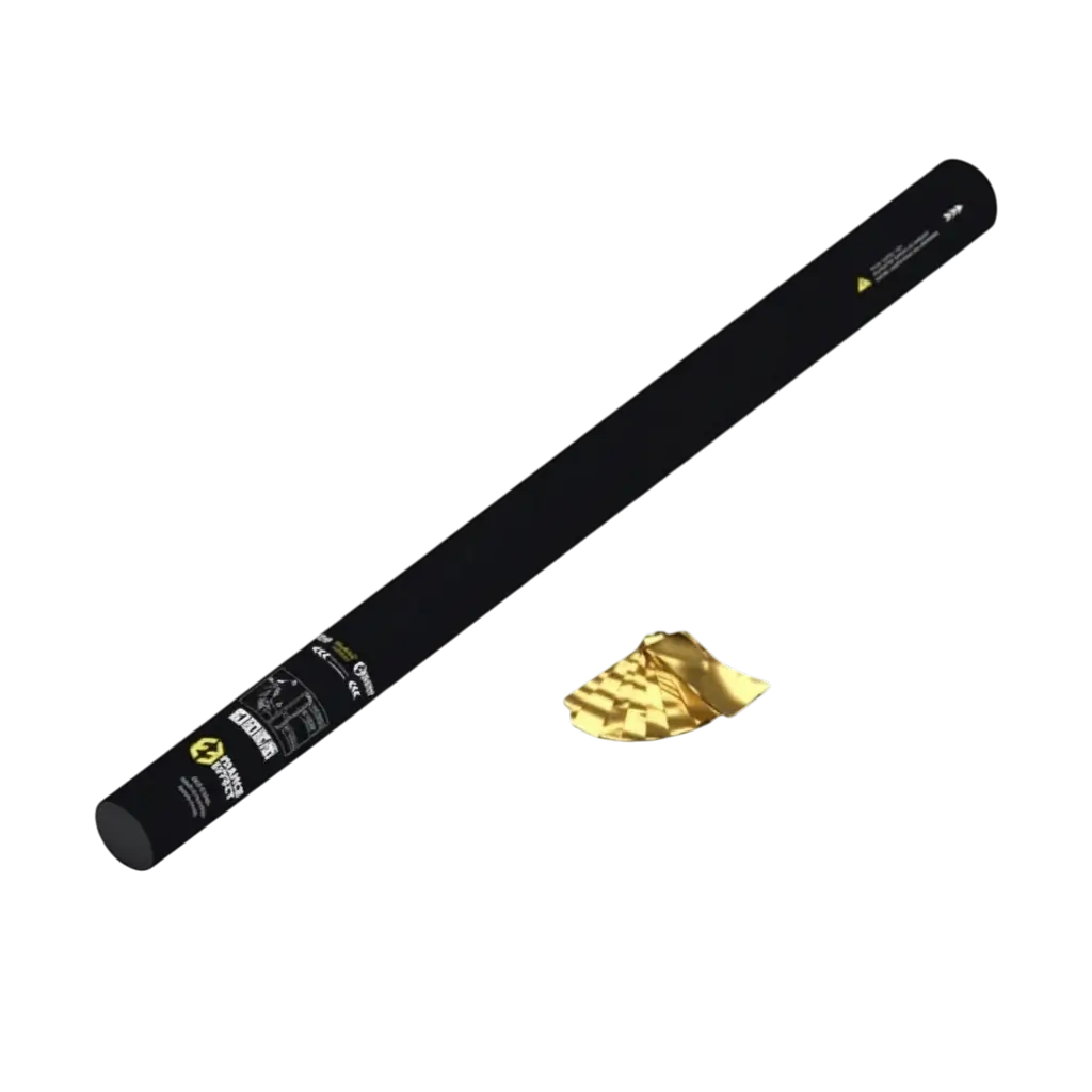 Cañón de confeti manual de 80 cm - Dorado metalizado