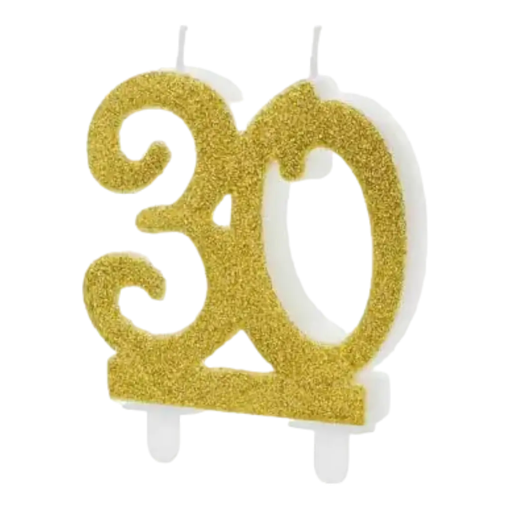 Vela de cumpleaños de oro de 30 años