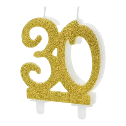 Vela de cumpleaños de oro de 30 años