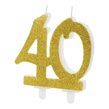Vela de cumpleaños de oro de 40 años