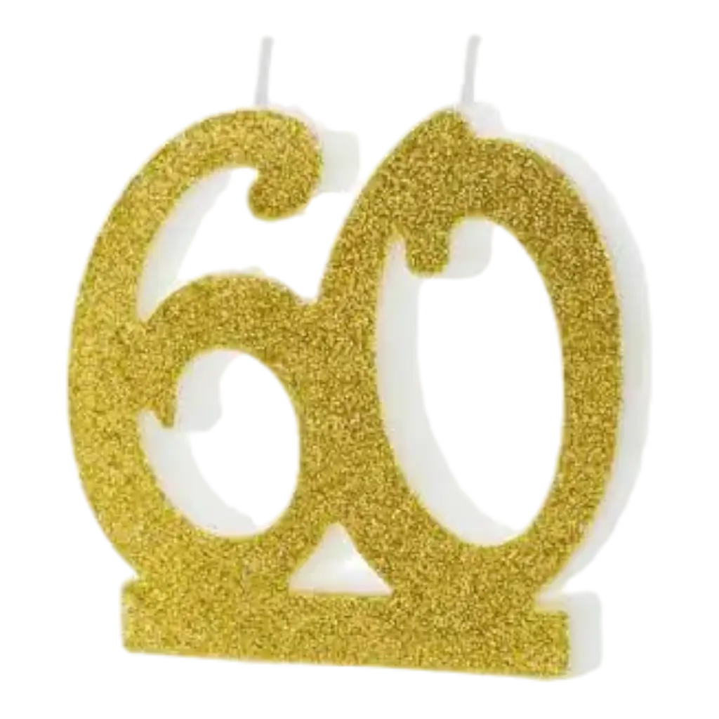 Vela de aniversario de oro de 60 años