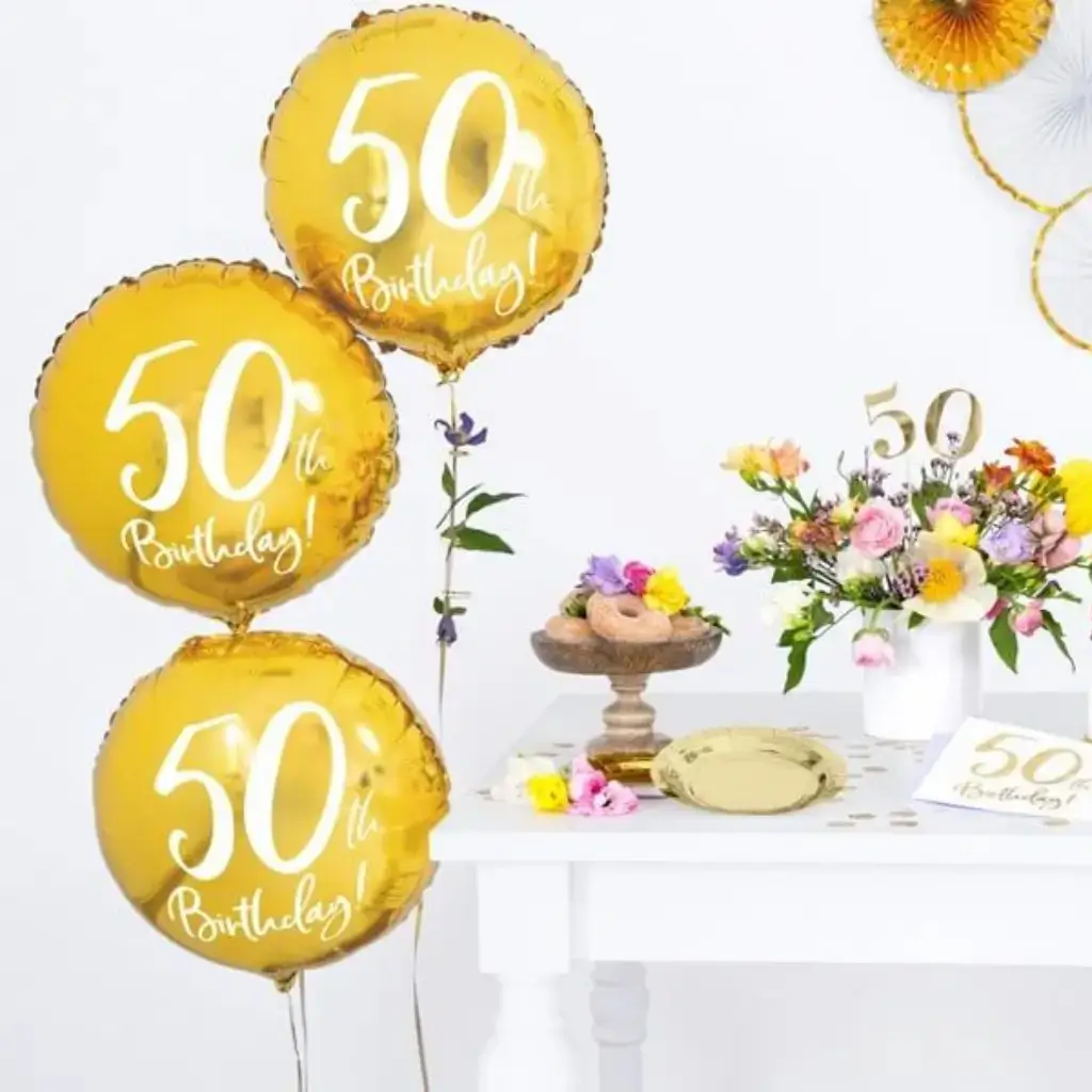 Bola de oro del 50º cumpleaños ø45cm