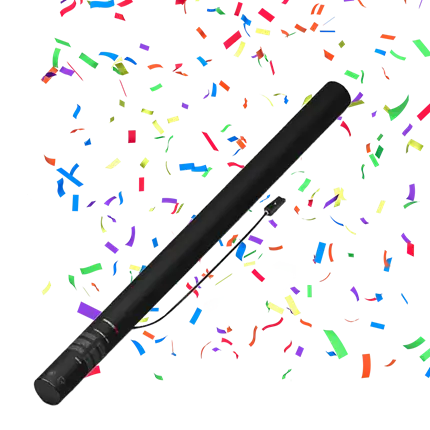 Pistola eléctrica de confeti multi 80 cm 100 yodegradable