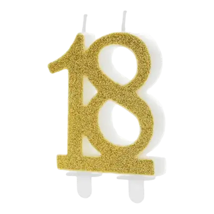 Vela de cumpleaños de oro de 18 años