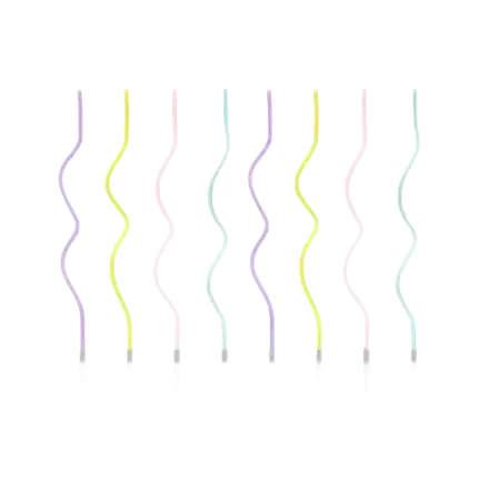 8 Velas de cumpleaños rizadas mixtas (14cm)