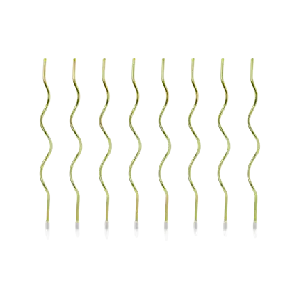 8 velas de cumpleaños rizadas doradas (14cm)