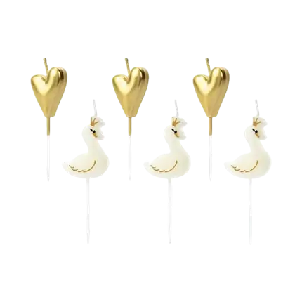 Velas de cumpleaños Lovely color oro (pack de 6)