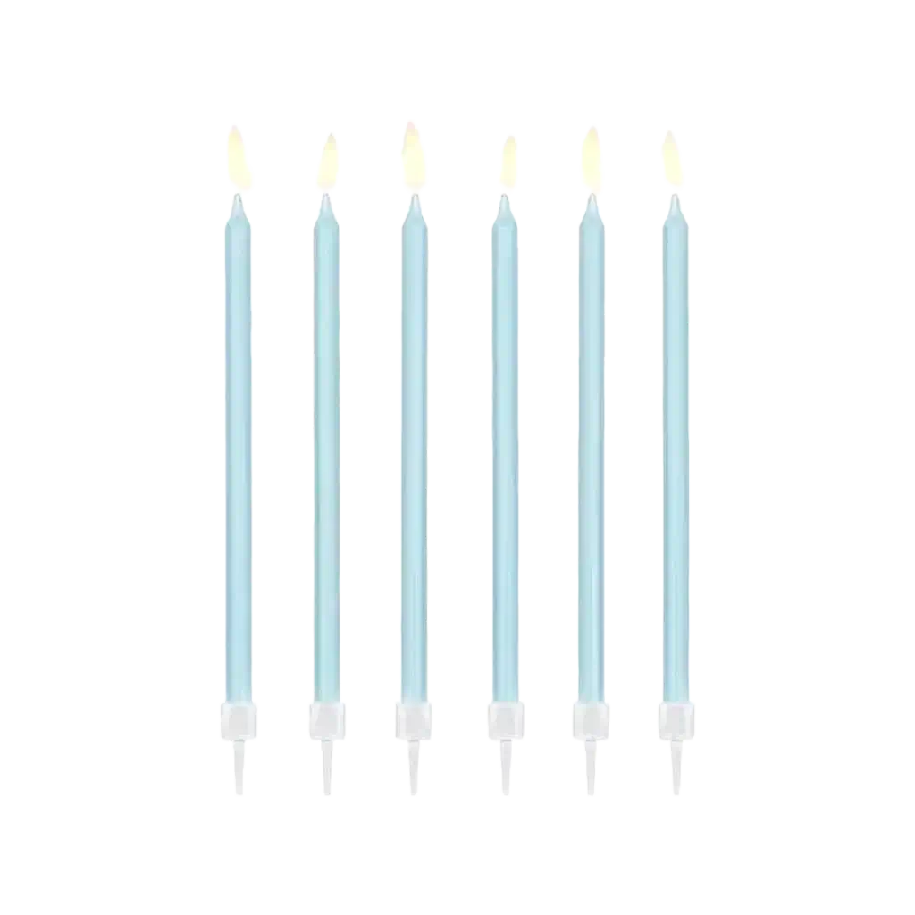 12 velas de cumpleaños azul claro (14cm)