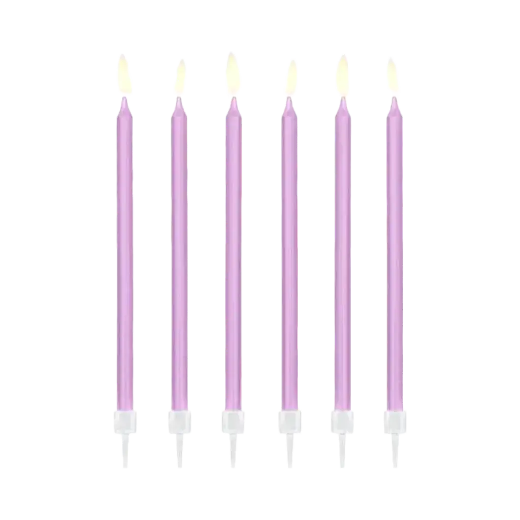 12 velas de cumpleaños púrpura (14cm)