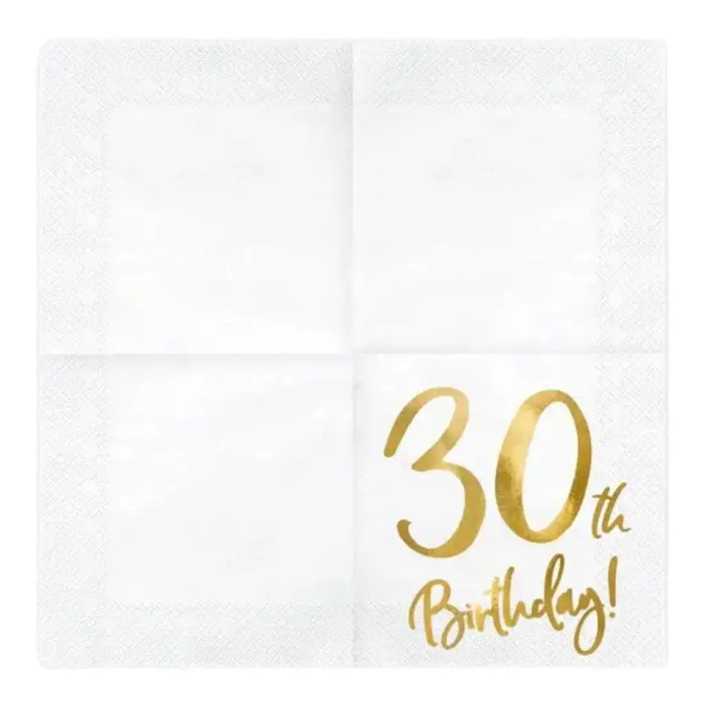Toalla de papel del 30º cumpleaños (Juego de 20)
