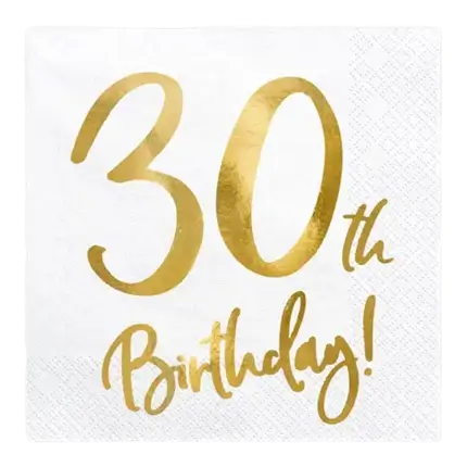 Toalla de papel del 30º cumpleaños (Juego de 20)