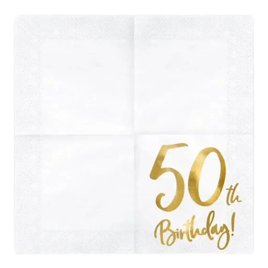 Toalla de papel del 50º cumpleaños (Juego de 20)