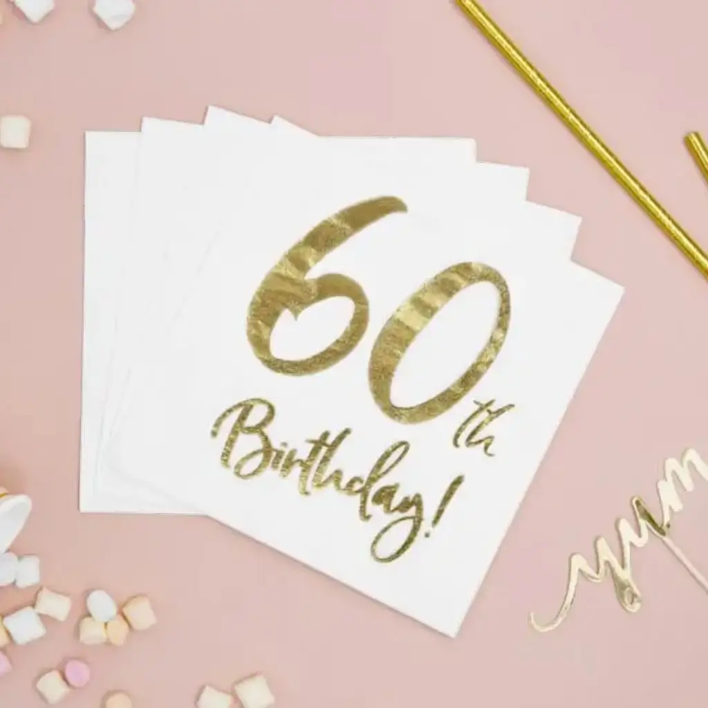 Toalla de papel del 60º cumpleaños (Juego de 20)