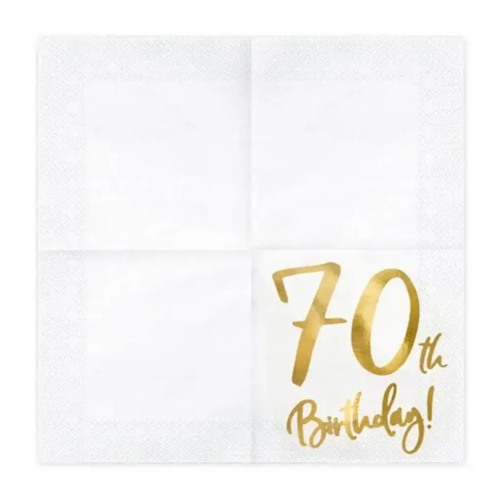 Toalla de papel del 70º cumpleaños (Juego de 20)