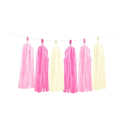 Guirnalda de borlas mixtas 12 borlas