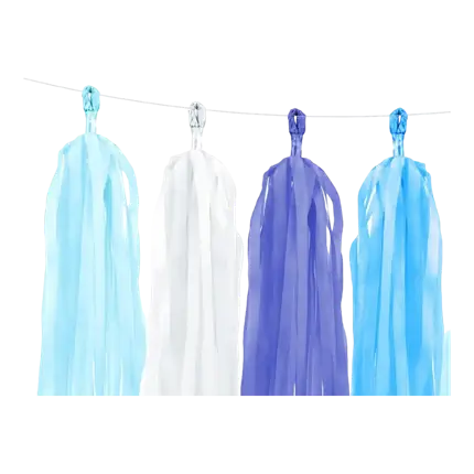 Guirnalda de borlas azules 12 borlas