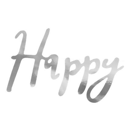 Feliz cumpleaños Guirnalda de plata