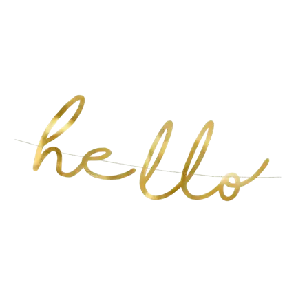 Guirnalda de papel dorado. Hola bebé.