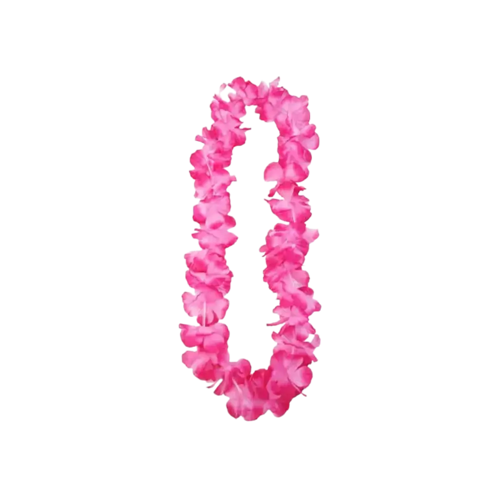 Collar de flores rosas hawaianas