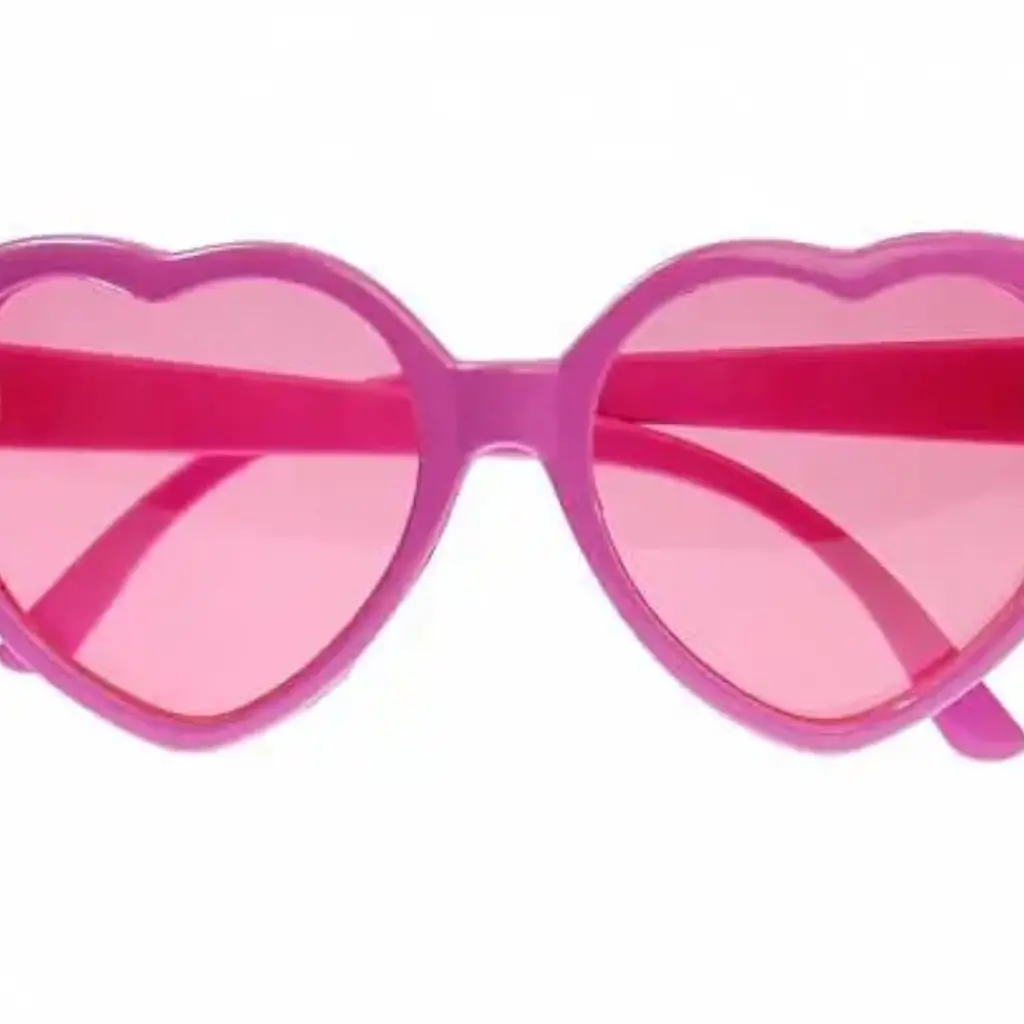 Gafas de color rosa con forma de corazón