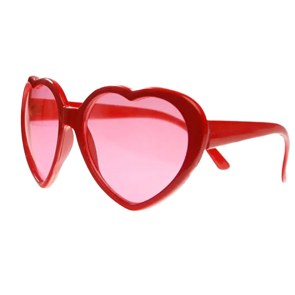 Gafas rojas con forma de corazón