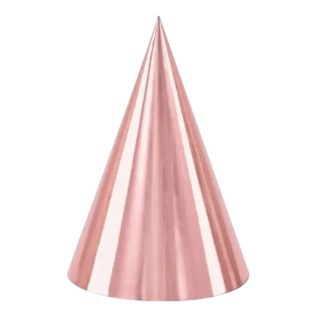 Sombrero de fiesta de oro rosa (Set de 6)