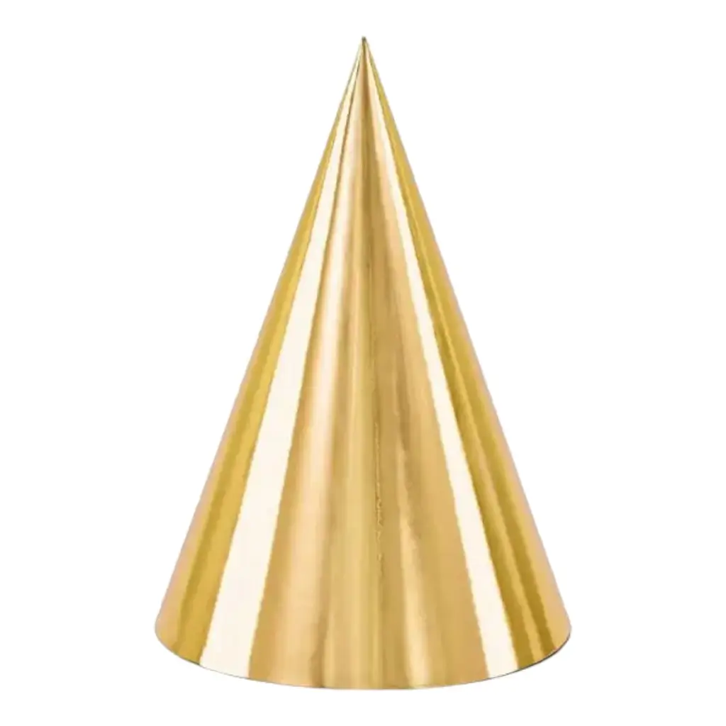 Sombrero de fiesta dorado (Set de 6)