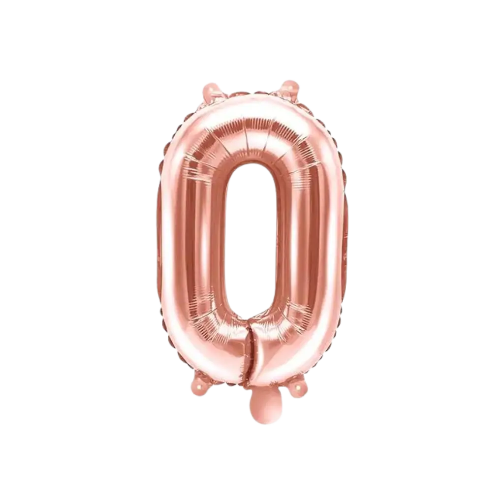 Globo de aniversario número 0 Oro rosa 35cm