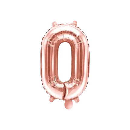 Globo de aniversario número 0 Oro rosa 35cm