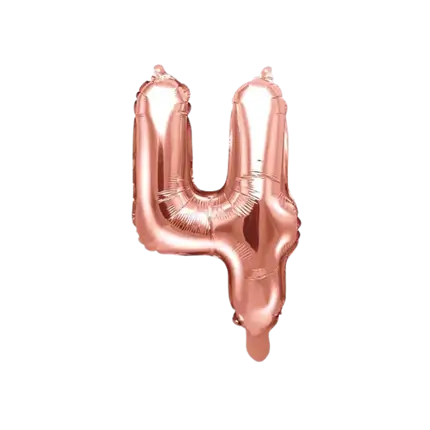 Globo de aniversario número 4 Oro rosa 35cm