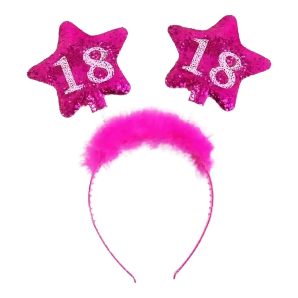 Cinta para el pelo 18 años estrella rosa