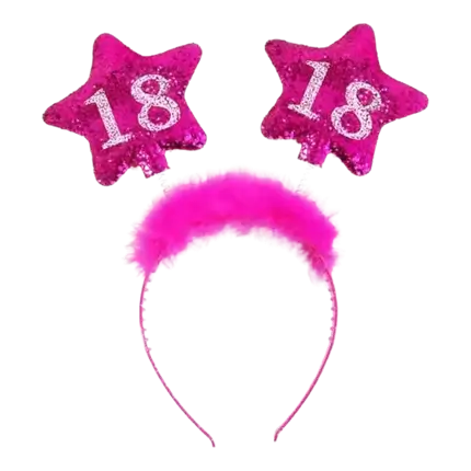 Cinta para el pelo 18 años estrella rosa