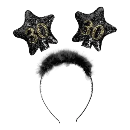 Diadema 30 años de oro y estrella negra