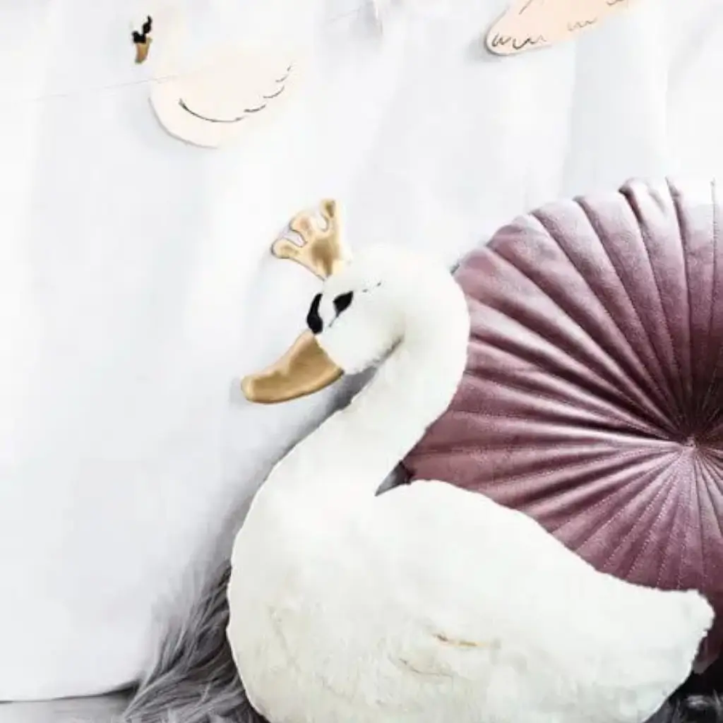 Peluche de cisne blanco