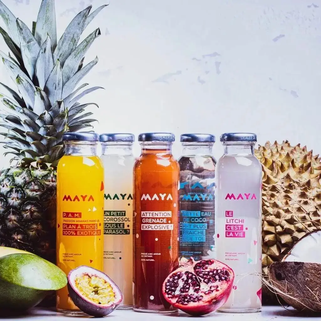 Jugo de frutas y agua de coco