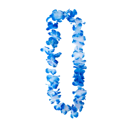 Collar hawaiano con flores azules