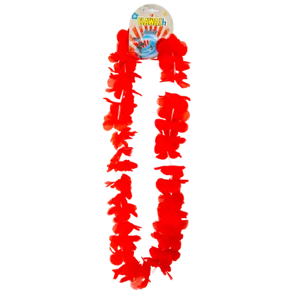 Collar hawaiano con flores rojas