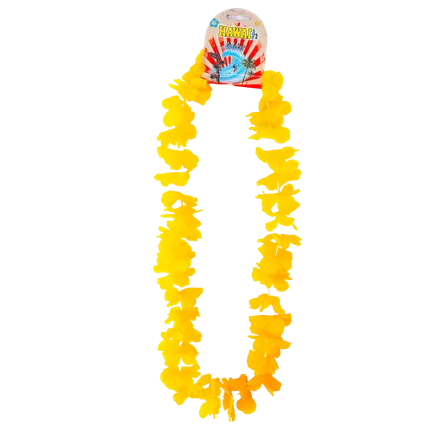 Collar hawaiano con flores amarillas