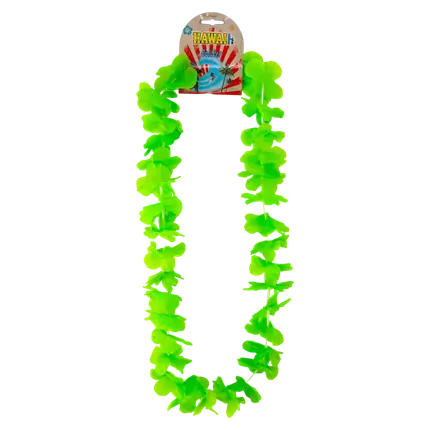 Collar hawaiano con flores verdes