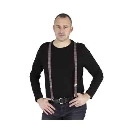 Correas Tarzán marrón a cuadros negro