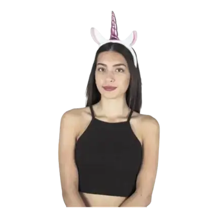 Cinta del pelo Unicornio rosa y blanco
