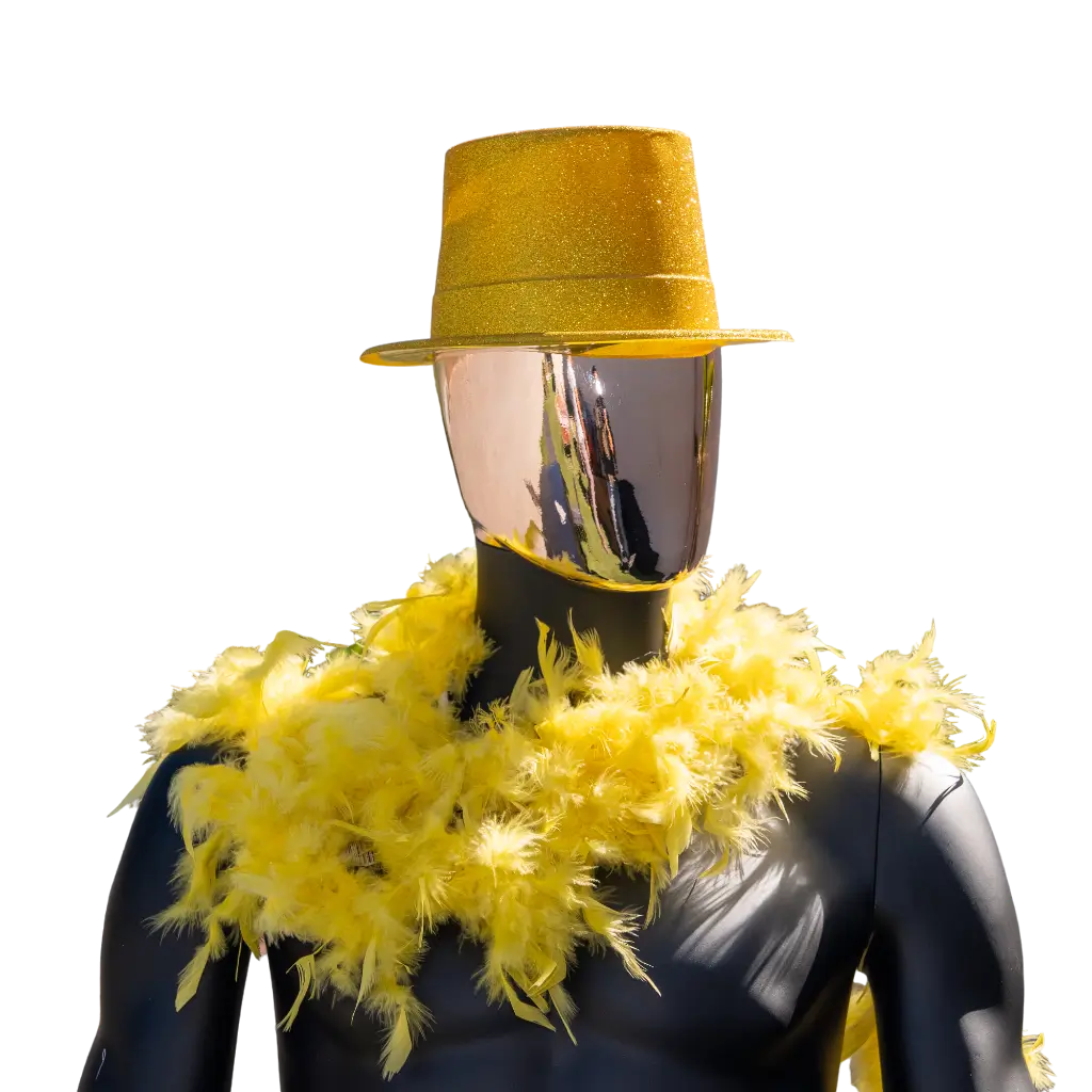 Sombrero de copa de lentejuelas doradas