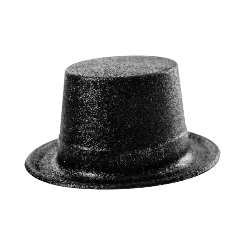 Sombrero de copa de lentejuela negro