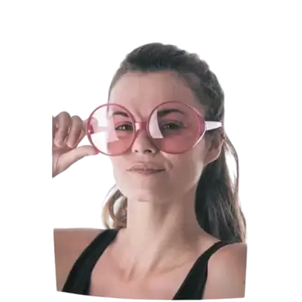 Gafas gigantes estilo HIPPY rosa