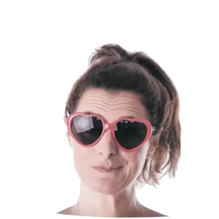 Gafas de corazón rojo