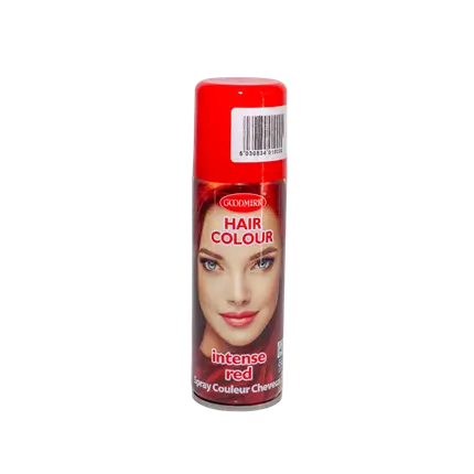 Lata de spray para el pelo rojo