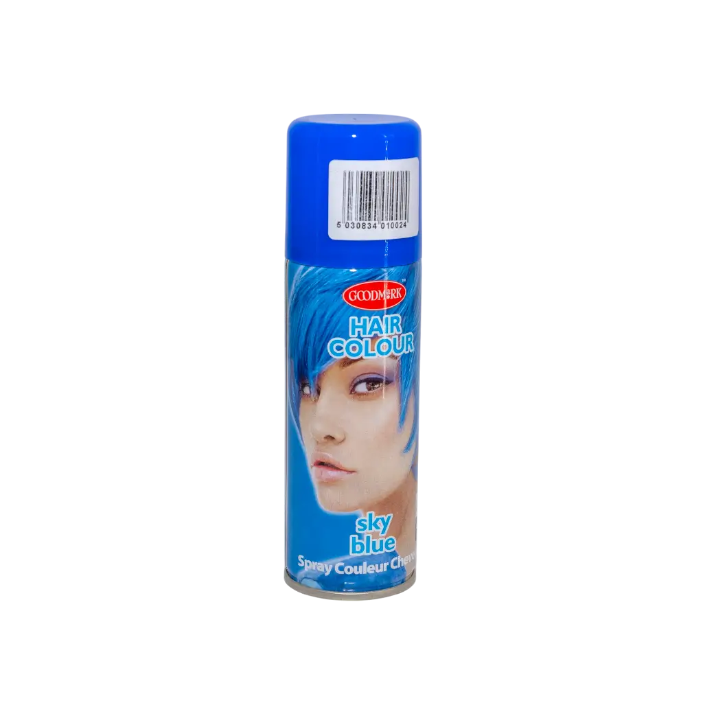 Lata de spray para el pelo azul