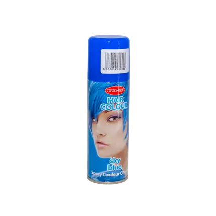 Lata de spray para el pelo azul
