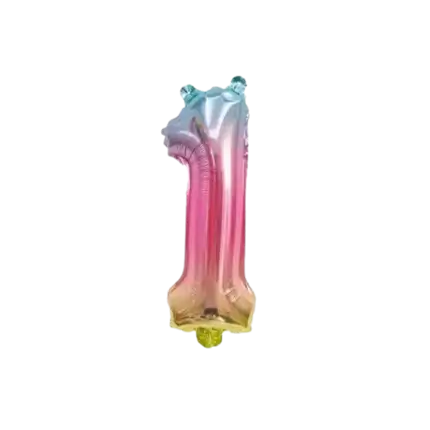 Globo de aniversario número 1 Arco Iris 36cm