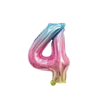 Globo de aniversario número 4 Arco Iris 36cm